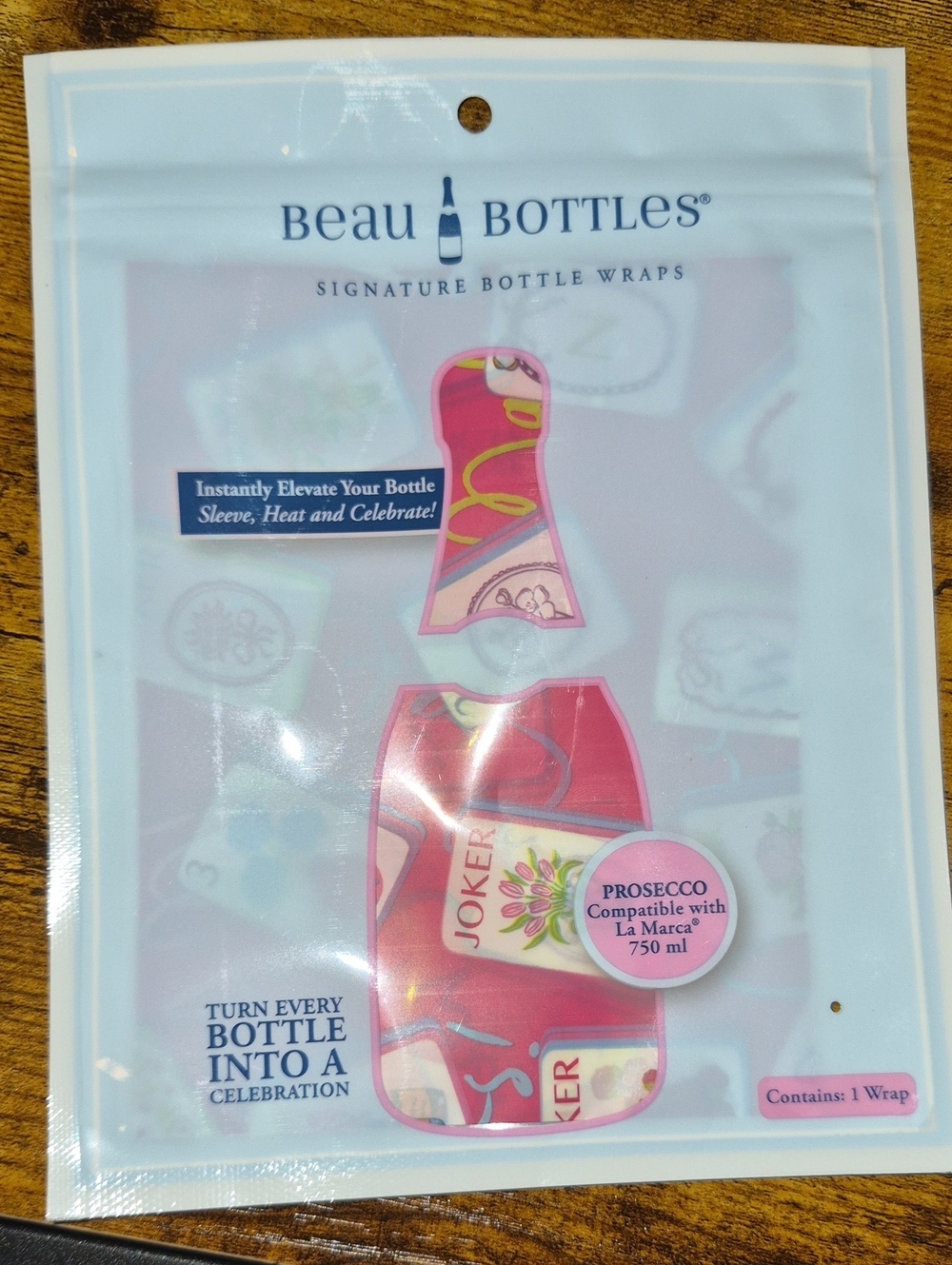 Pink Prosecco Bottle Wrap - Nwt